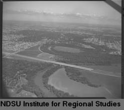 This July 1959 photo shows where I-94 cut into Lindenwood Park.
