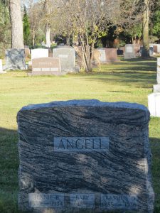 Grave sight of Angell with deer in background