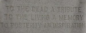 Island Park Civil War statue engraved inscription