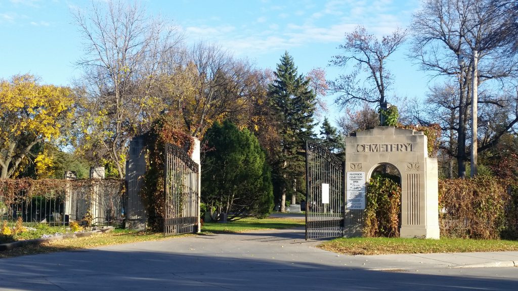 Riverside Cemetery Gates, fall 2016