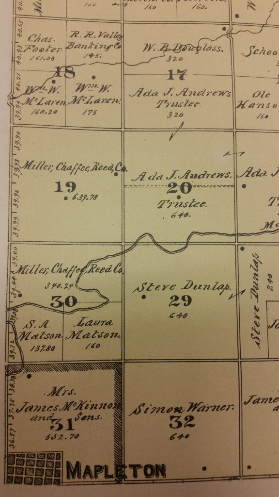 Plat map section, 1906, showing Ada's property